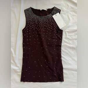 Zara Brown Sparkly Top